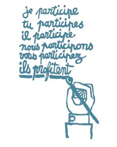 je participe, tu participes, il participe, nous participons, vous participez, ils profitent
