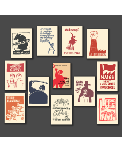 Full set of 11 Paris '68 Posters and Poster Pocketbook